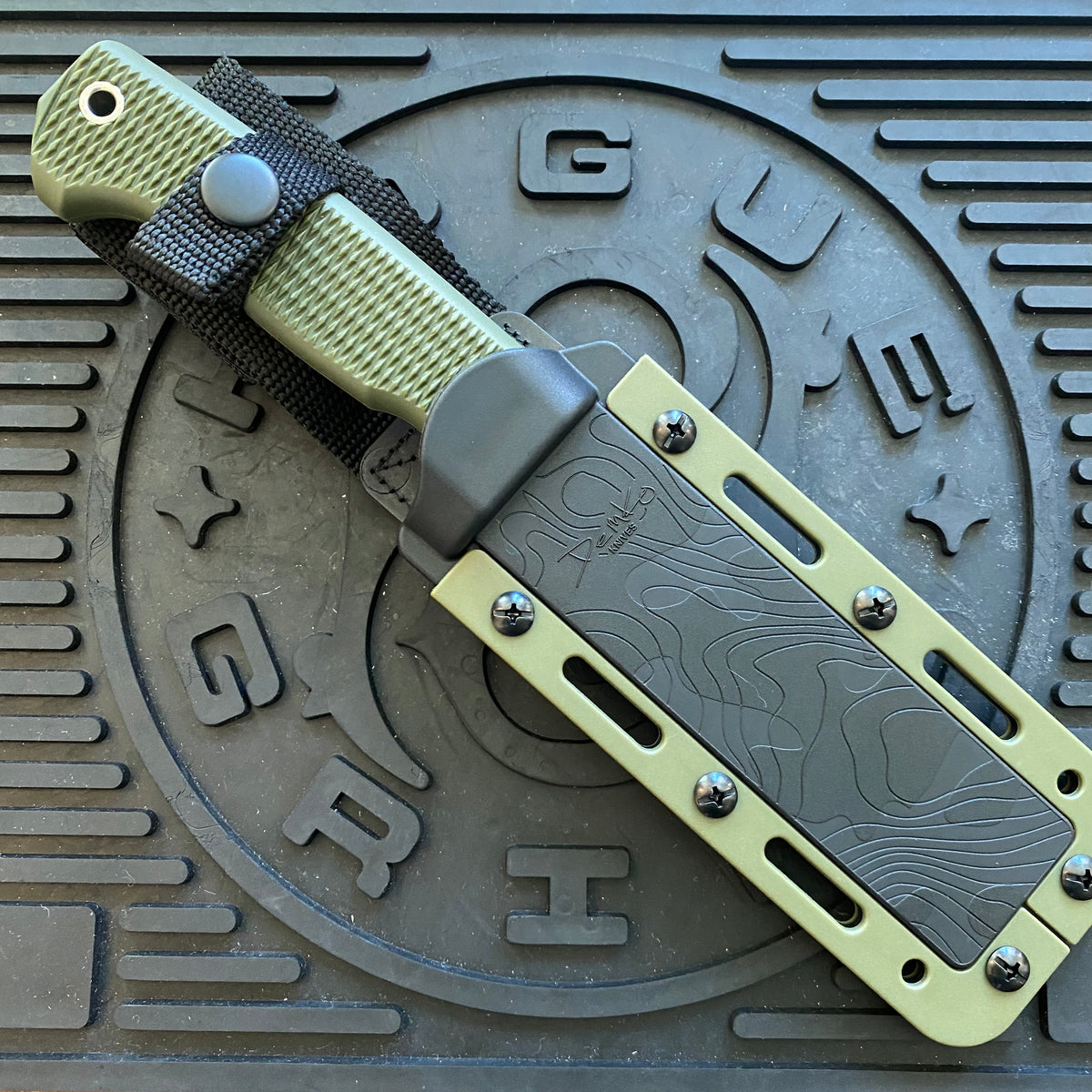 Demko FreeReign Drop Point 5" MagnaCut OD Green Handle Fixed Blade Knife MADE IN USA