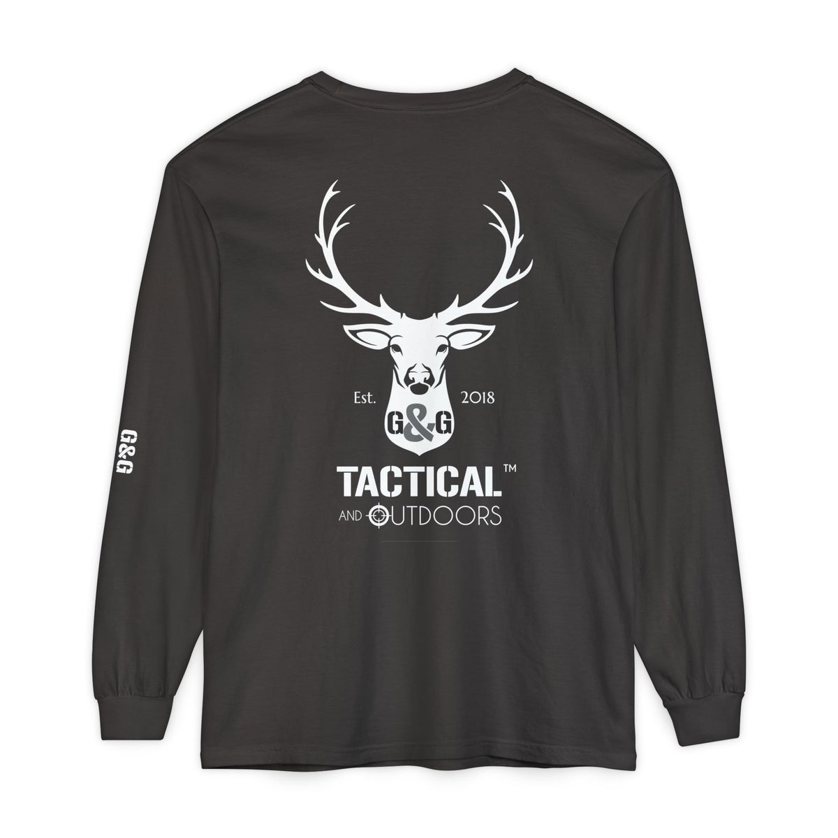 G&G Tactical Outdoors Official Long Sleeve Tee — White Logo Sleeve Graphic