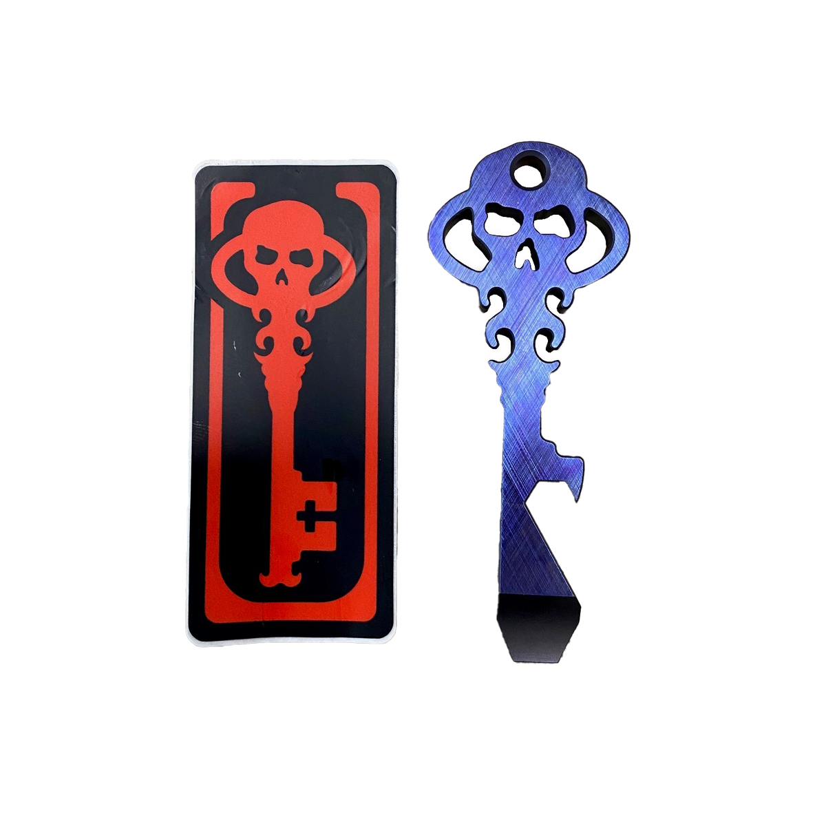 Chaves Knives Skeleton Key Tool Prybar Titanium PURPLE Crosshatch