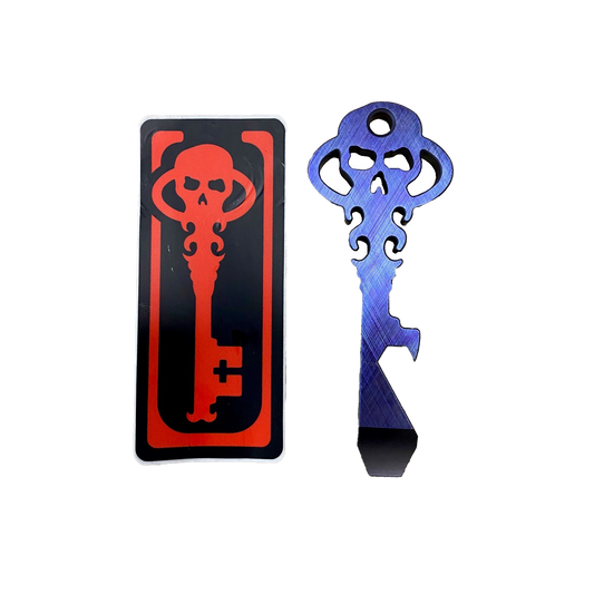 Chaves Knives Skeleton Key Tool Prybar Titanium PURPLE Crosshatch