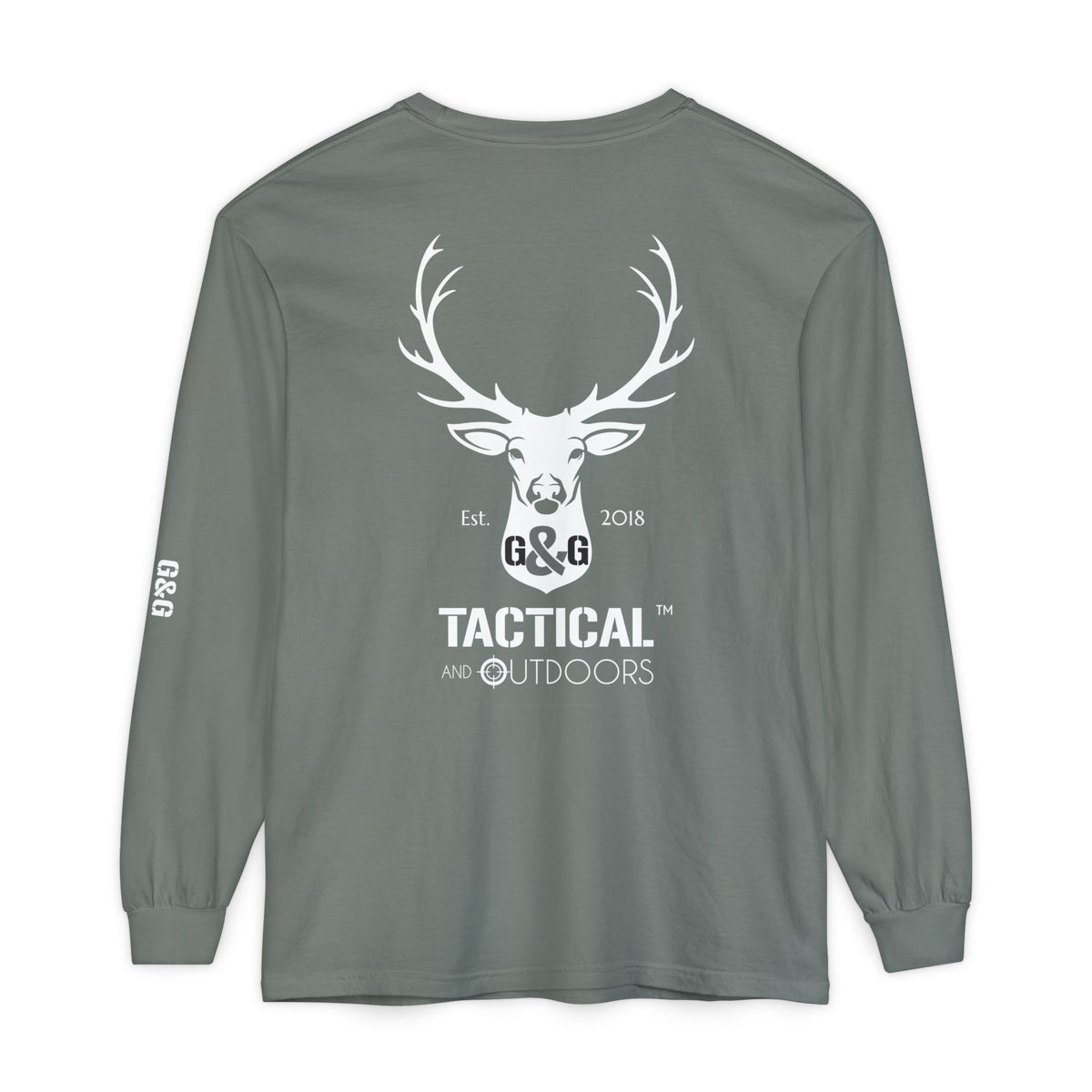 G&G Tactical Outdoors Official Long Sleeve Tee — White Logo Sleeve Graphic