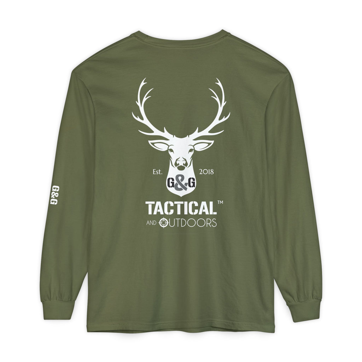 G&G Tactical Outdoors Official Long Sleeve Tee — White Logo Sleeve Graphic