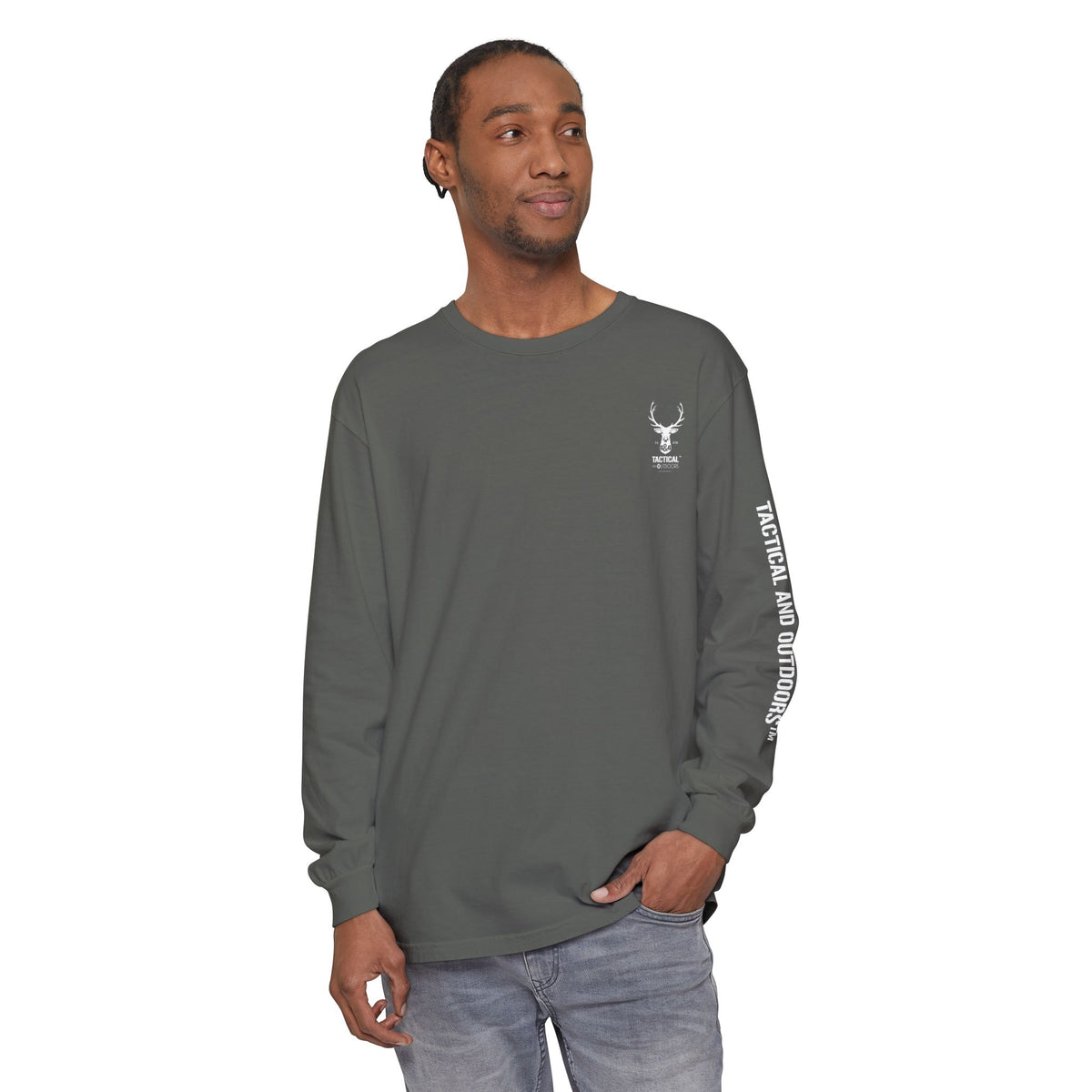 G&G Tactical Outdoors Official Long Sleeve Tee — White Logo Sleeve Graphic