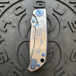 Spartan Blades Harsey Folder - Pin Up Girl Theme, Stonewash Magnacut Blade, Blue ANO Hardware Knife