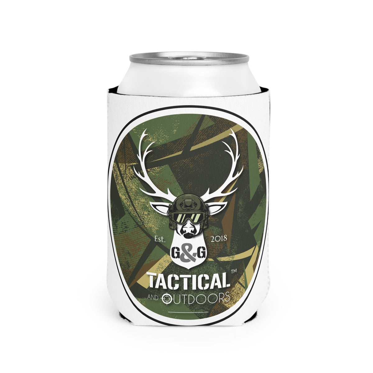G&G Tactical Outdoors Can Cooler Sleeve Green Camoflauge for 12 oz