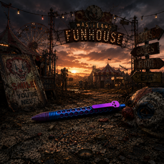 Chaves Knives Clicker Pen - Hex Dot Rocked Cotton Candy Creepy Fallout Theme