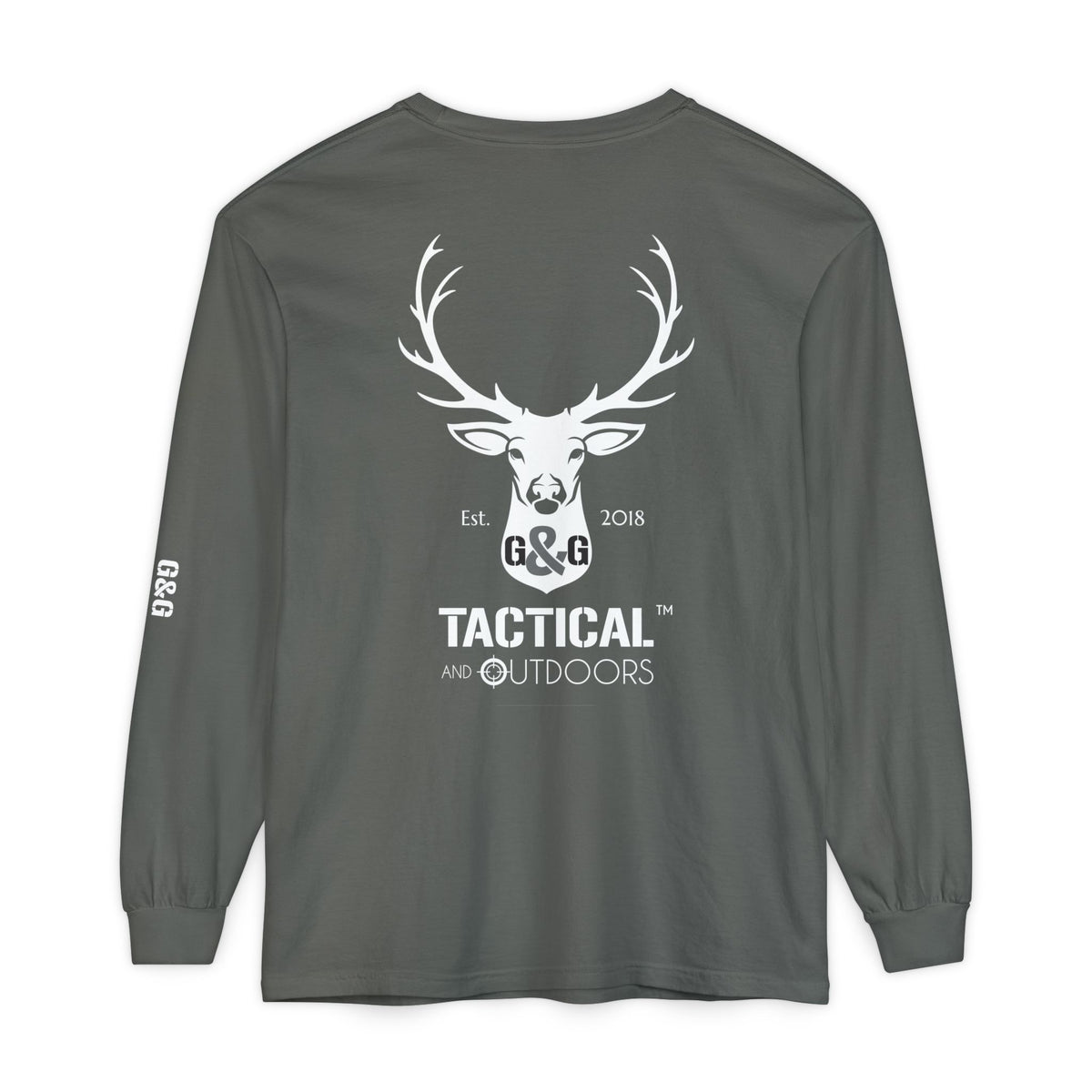G&G Tactical Outdoors Official Long Sleeve Tee — White Logo Sleeve Graphic