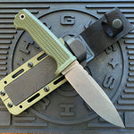 Demko FreeReign Drop Point 5" MagnaCut OD Green Handle Fixed Blade Knife MADE IN USA