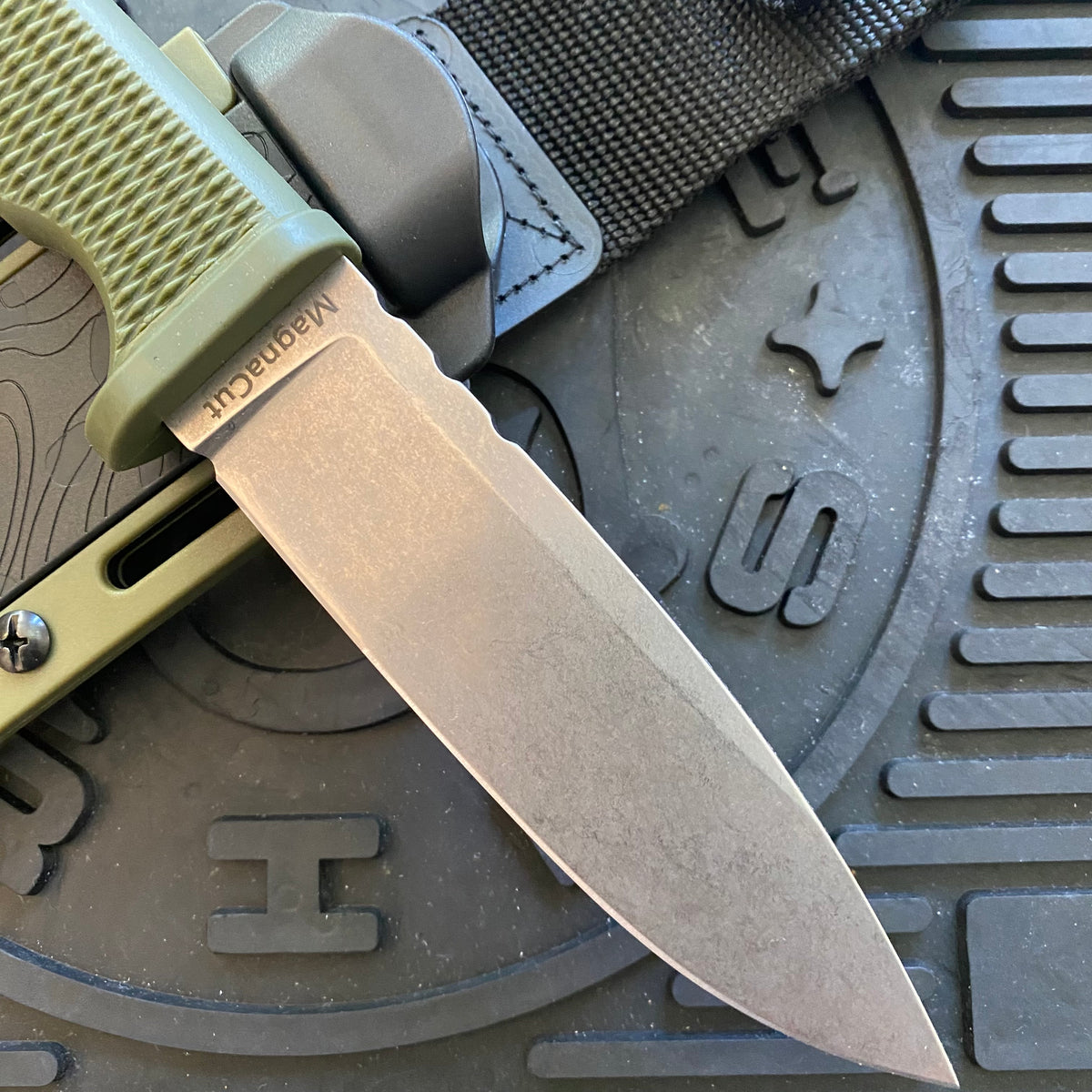 Demko FreeReign Drop Point 5" MagnaCut OD Green Handle Fixed Blade Knife MADE IN USA