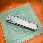 Tactile Knife Co. Rockwall TANTO 3" Magnacut Stonewash Blade, Titanium Handles Folding Knife