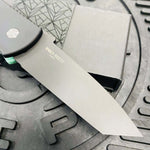 ProTech Emerson CQC-7 3.25" Tanto Automatic Knife Aquamarine Handle with Mother of Pearl Push Button