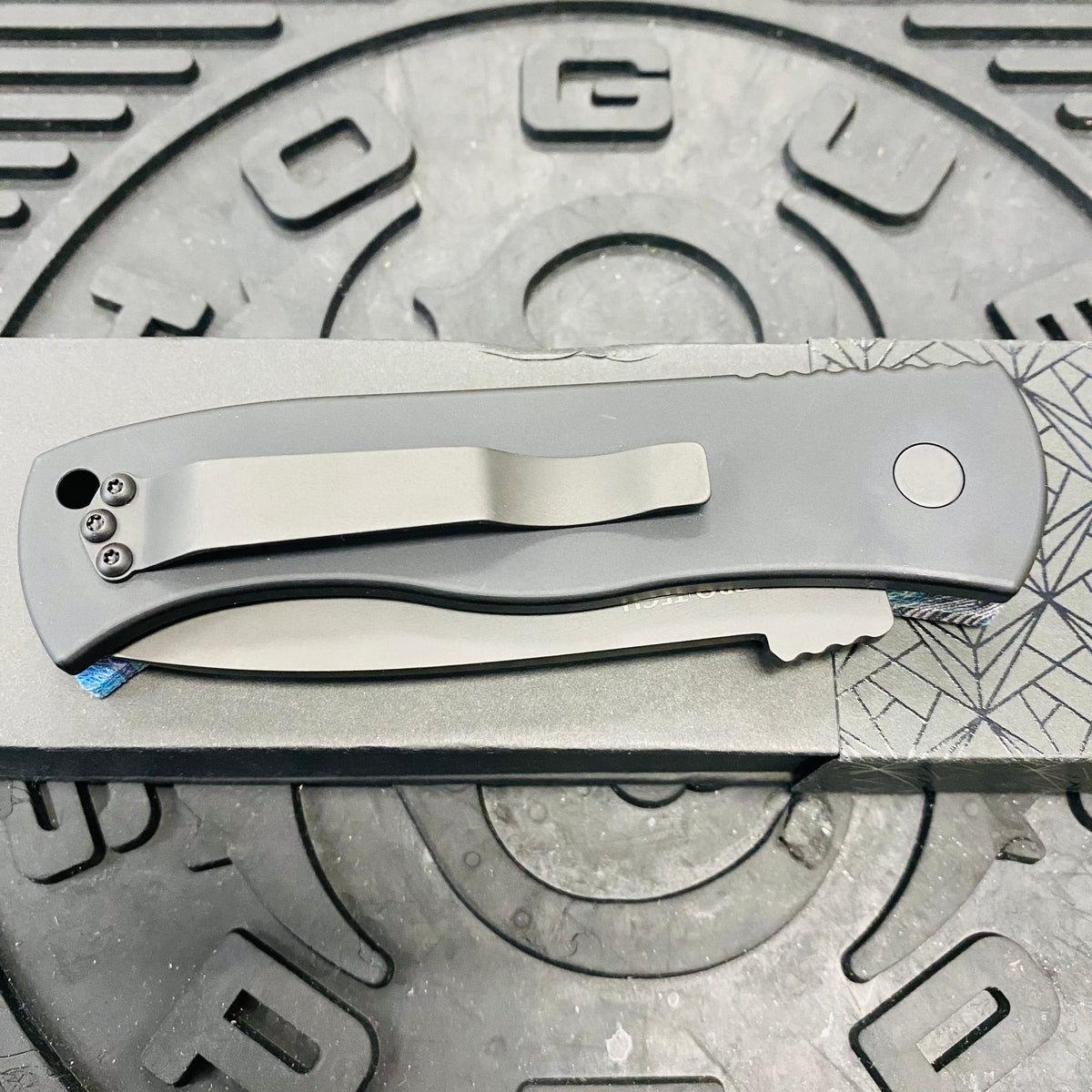 ProTech Emerson CQC-7 3.25" Tanto Automatic Knife Van Gogh Handle with Mother of Pearl Push Button