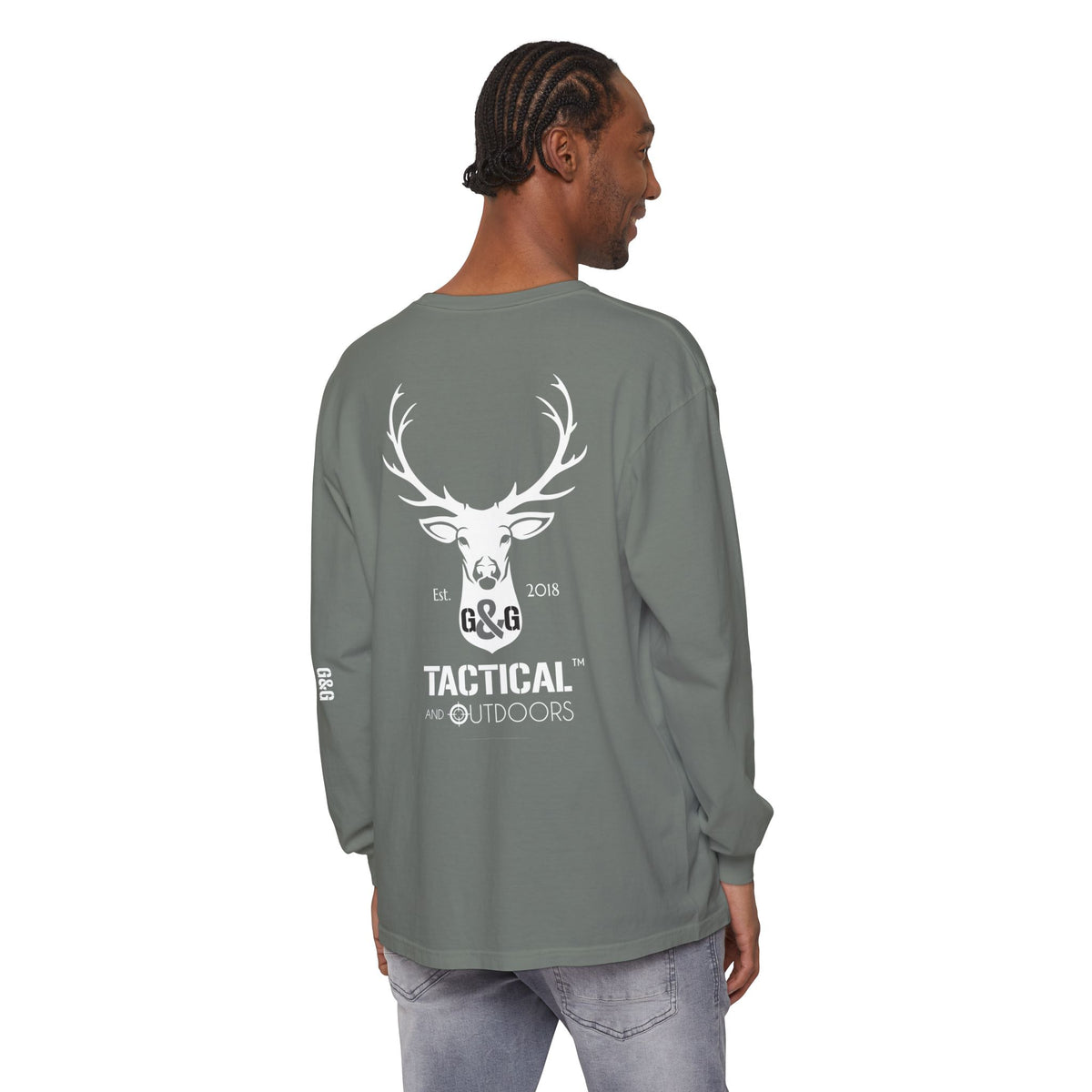 G&G Tactical Outdoors Official Long Sleeve Tee — White Logo Sleeve Graphic