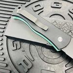 ProTech Emerson CQC-7 3.25" Tanto Automatic Knife Aquamarine Handle with Mother of Pearl Push Button