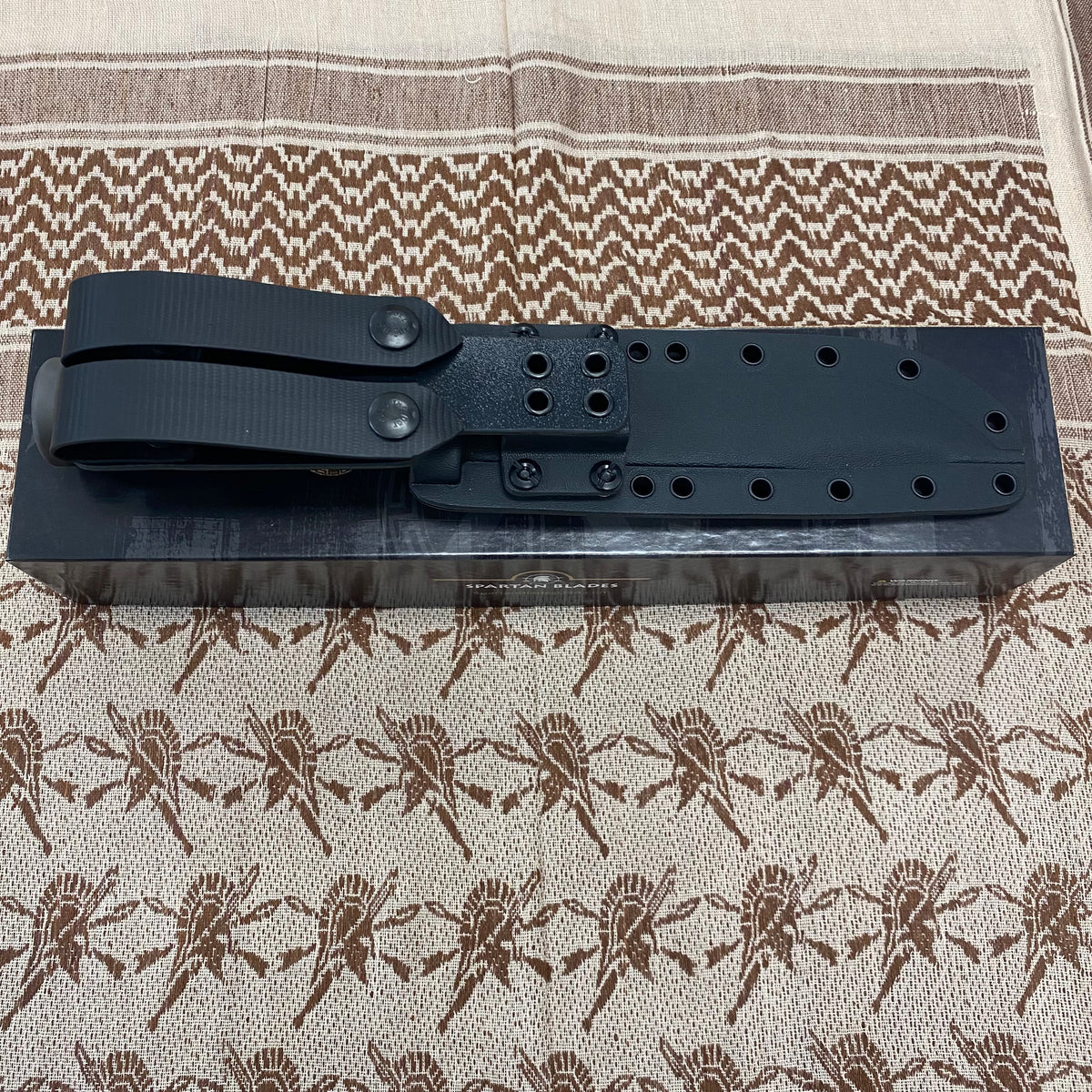 Spartan KA-Bar 7" CPM MagnaCut Black Fixed Blade Knife with Kydex Black Sheath SB54BKBKKYBK