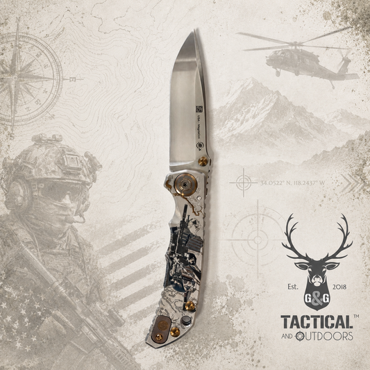 Spartan Blades Harsey Folder - Ronin Long Runner Theme, Stonewash Magnacut 4" Blade Knife