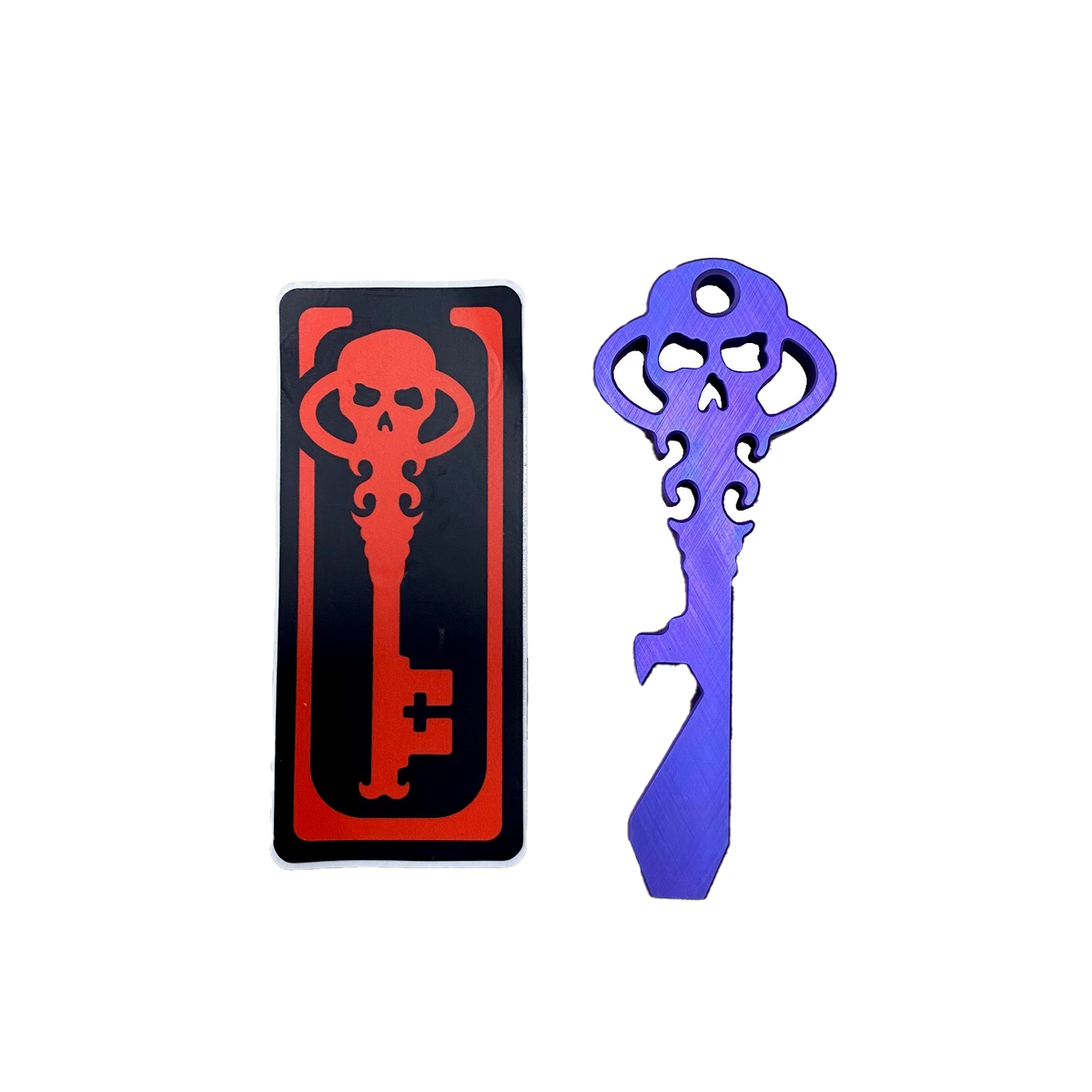 Chaves Knives Skeleton Key Tool Prybar Titanium HIGH VOLTAGE PURPLE Crosshatch