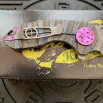 Curtiss Custom Knives F3 Compact Frame Lock, 2.5" Spanto Magnacut Blasted Blade FLIPPER, Torched Handles, Knife