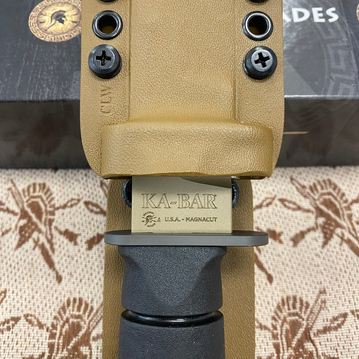 Spartan KA-Bar 7" CPM MagnaCut Flat Dark Earth Fixed Blade Knife with Kydex Tan Sheath SB54DEBKKYTN