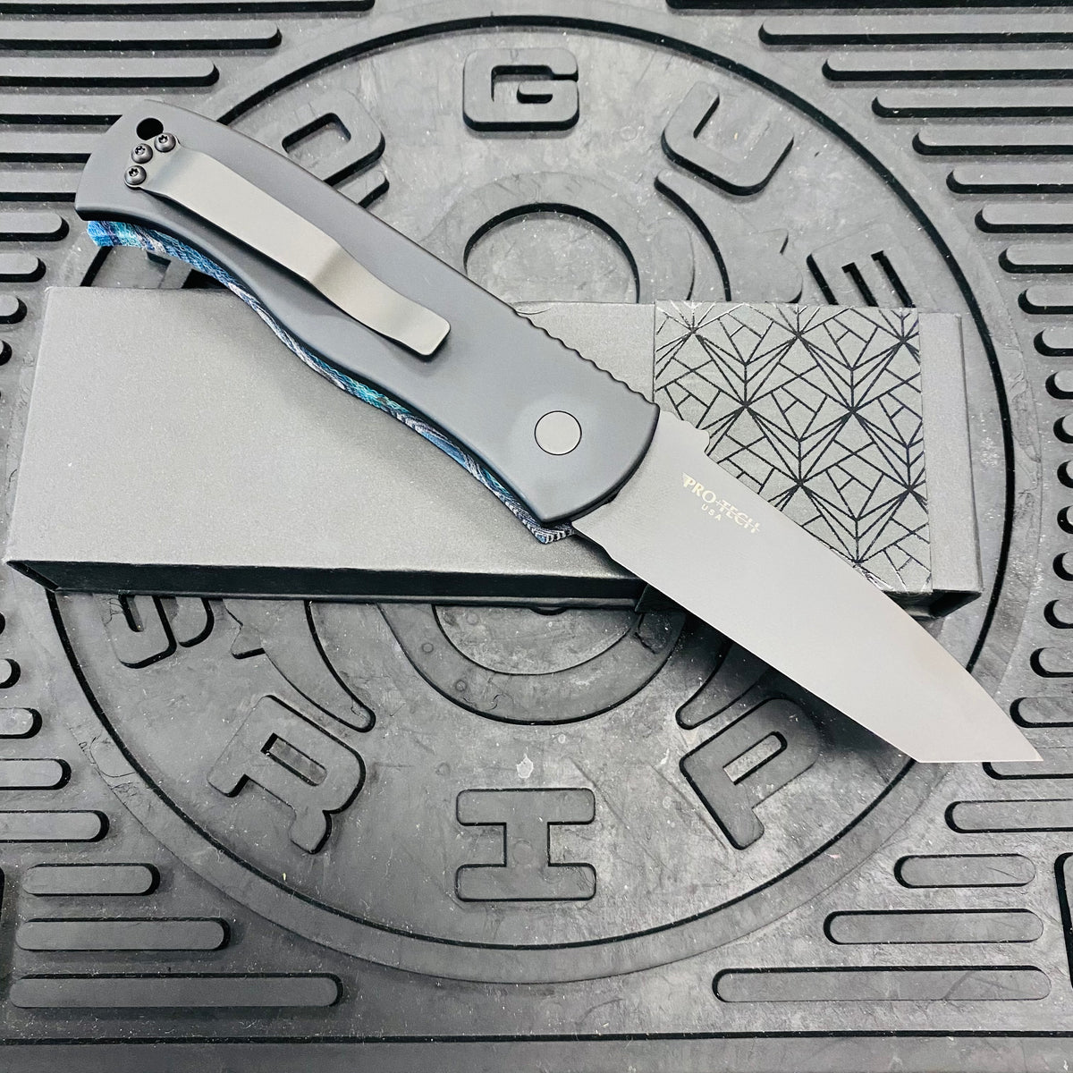 ProTech Emerson CQC-7 3.25" Tanto Automatic Knife Van Gogh Handle with Mother of Pearl Push Button