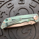 Spartan Blades Harsey Folder - Ladies of Liberty Green Theme, Stonewash Magnacut Blade, Satin ANO Hardware Knife