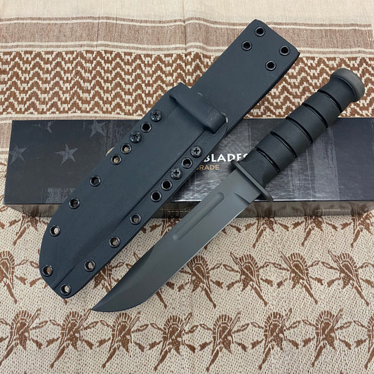Spartan KA-Bar 7" CPM MagnaCut Black Fixed Blade Knife with Kydex Black Sheath SB54BKBKKYBK