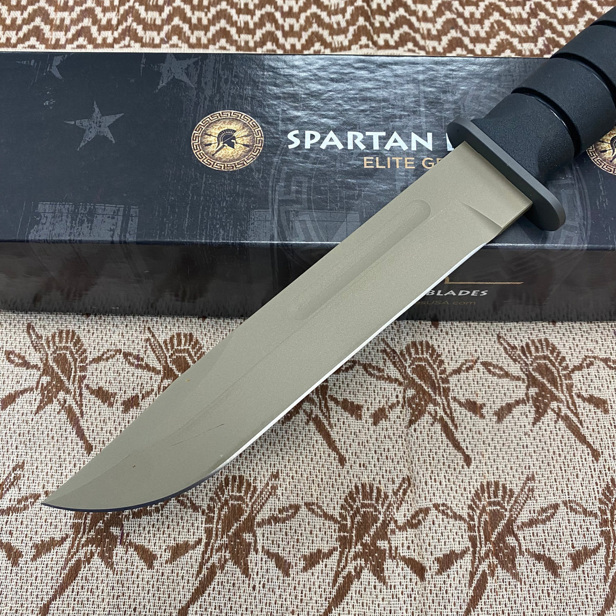 Spartan KA-Bar 7" CPM MagnaCut Flat Dark Earth Fixed Blade Knife with Kydex Tan Sheath SB54DEBKKYTN