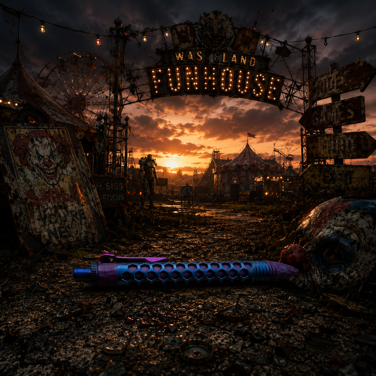 Chaves Knives Clicker Pen - Hex Dot Rocked Cotton Candy Creepy Fallout Theme