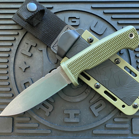 Demko FreeReign Drop Point 5" MagnaCut OD Green Handle Fixed Blade Knife MADE IN USA