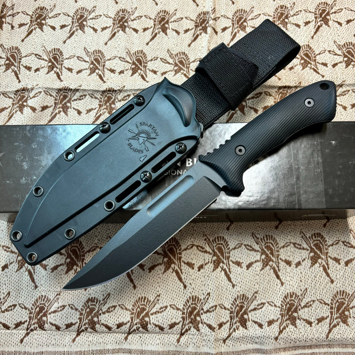 Spartan Harsey Fighter SBSL006BK Fixed Black Blade with Black Retention Sheath