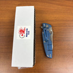 Rick Hinderer Eklipse SKINNY Slicer 3.5" Magnacut, Hollow Grind, Tri-Way, Stonewash Blue, Orange G10 Knife
