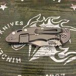 Rick Hinderer XM-18 3.5" Magnacut Bowie, Non Flipper, Tri-Way, Bead Blast, Stonewash Blade, Blue G10 Knife