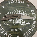 Rick Hinderer XM-18 3.5" Magnacut Bowie, Non Flipper, Tri-Way, Bead Blast Bronze, Stonewash Blade, Black G10 Knife