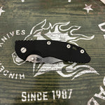 Rick Hinderer XM-18 3.5" Magnacut Bowie, Non Flipper, Tri-Way, Bead Blast Green, Stonewash Blade, Black G10 Knife
