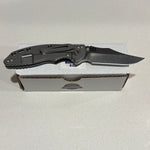 Rick Hinderer XM-18 3.5" Magnacut Bowie, Non Flipper, Tri-Way, Bead Blast, Stonewash Blade, Blue/Black G10 Knife