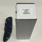 Rick Hinderer XM-18 3.5" Magnacut Bowie, Non Flipper, Tri-Way, Bead Blast, Stonewash Blade, Blue/Black G10 Knife