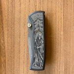 Chaves Redencion Street Integral Magnetic Titanium, Tanto Belt Finish M390 Blade, Knife HALLOWEEN GRIM REAPER THEME