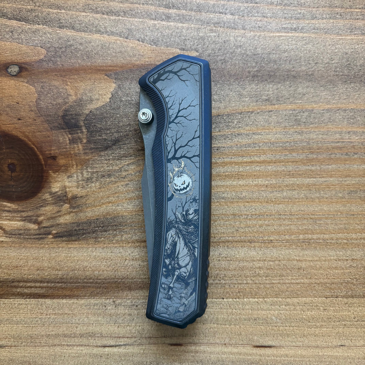 Chaves Knives x Sam Tran Arison Street 3.25" Stonewash Integral Knife  HALLOWEEN HORSEMAN THEME