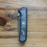 Chaves Knives x Sam Tran Arison Street 3.25" Stonewash Integral Knife  HALLOWEEN HORSEMAN THEME