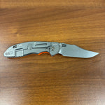 Rick Hinderer XM-18 3.5" Magnacut Bowie, Non Flipper, Tri-Way, Bead Blast, Stonewash Blade, Orange G10 Knife