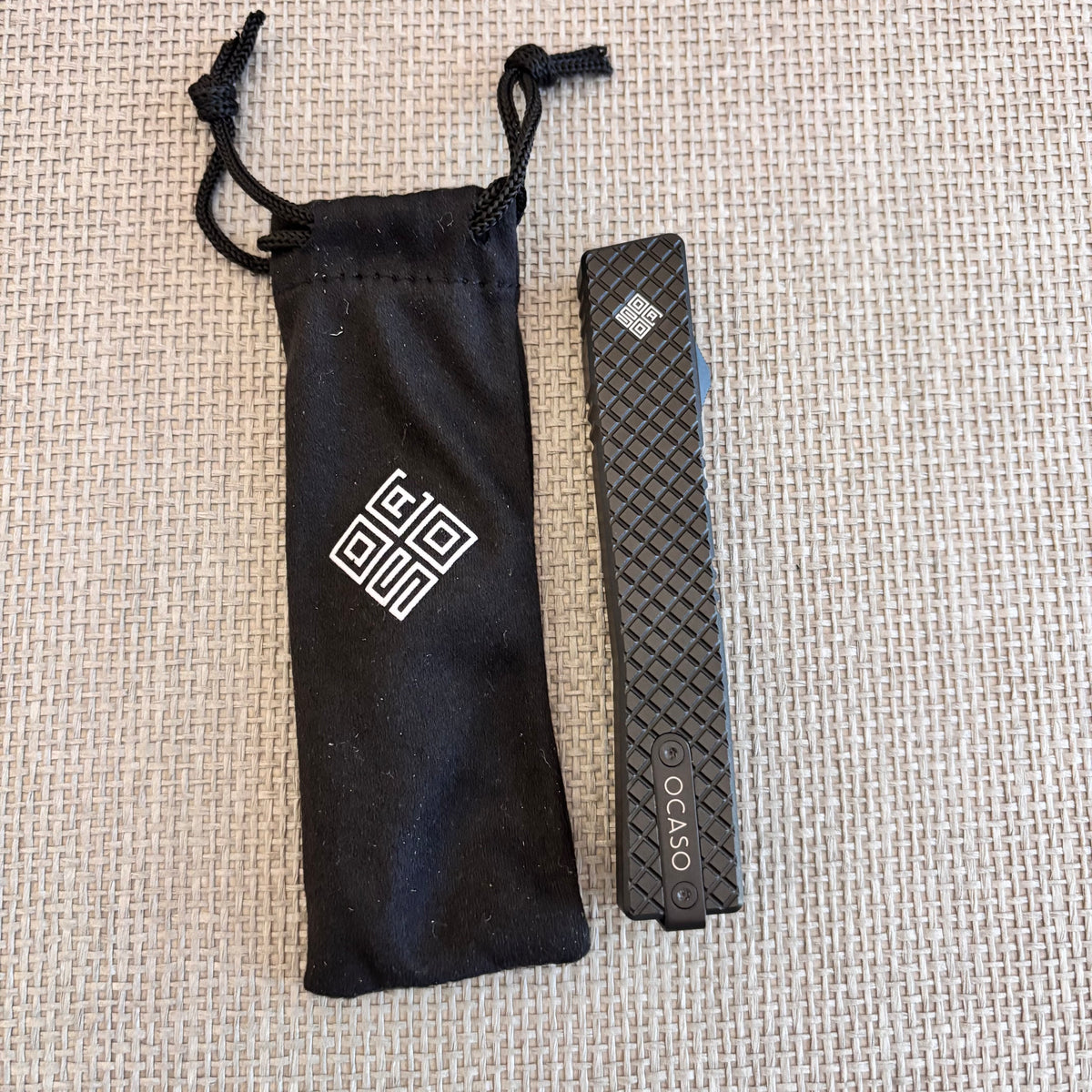 Ocaso 18LLB Lucent Large Black OTF 3.5" M390 Harpoon Blade Knife