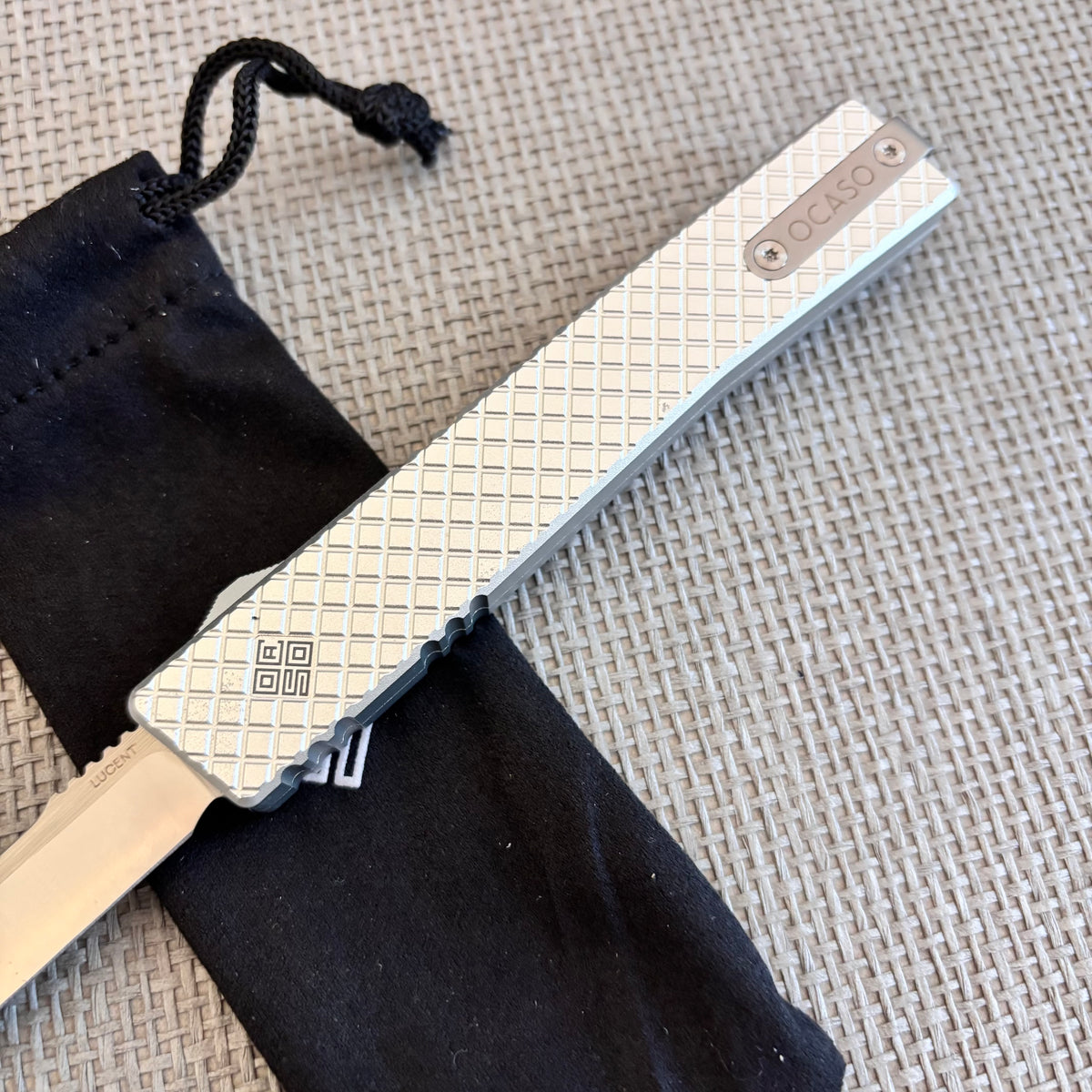 Ocaso 18LLS Lucent Large Satin OTF 3.5" M390 Harpoon Blade Knife