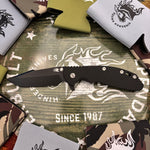 Rick Hinderer XM-24 4.0" S45VN Harpoon Spanto Tri-Way Battle Black, Black G10 Knife