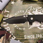Rick Hinderer XM-24 4.0" S45VN Harpoon Spanto Tri-Way Battle Black, Black G10 Knife