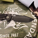 Rick Hinderer XM-24 4.0" S45VN Harpoon Spanto Tri-Way Battle Black, Black G10 Knife
