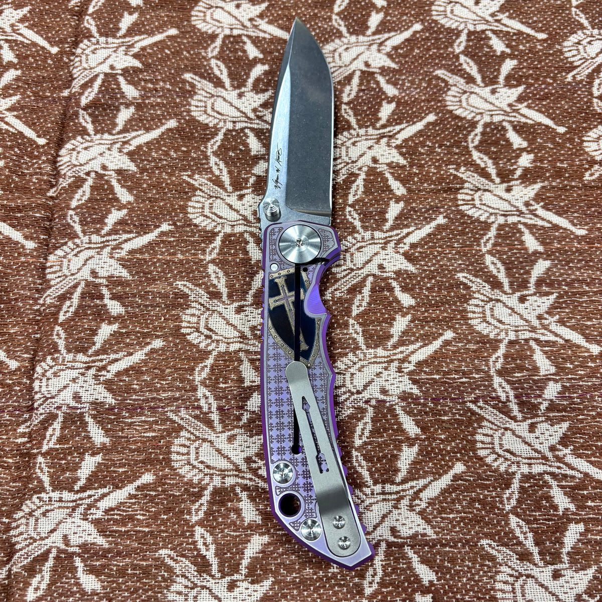 Spartan Blades Harsey Folder - Templar Theme, Stonewash Magnacut 4" Blade Knife