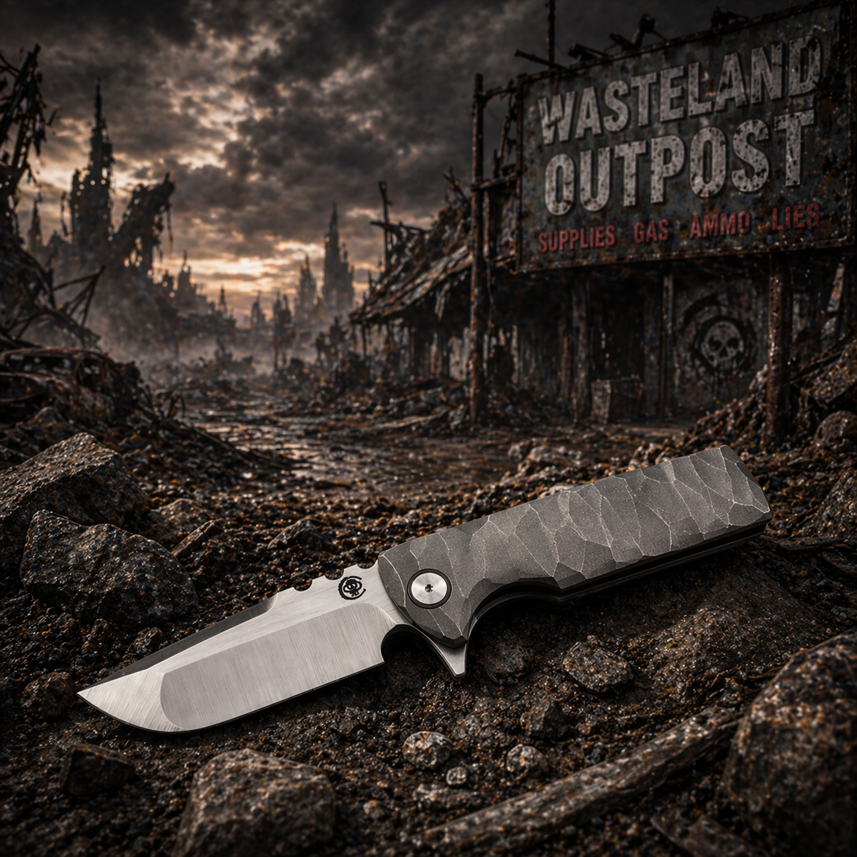 Chaves TAK Flipper Integral 2.75" M390 Knife Rocked Grayed Out