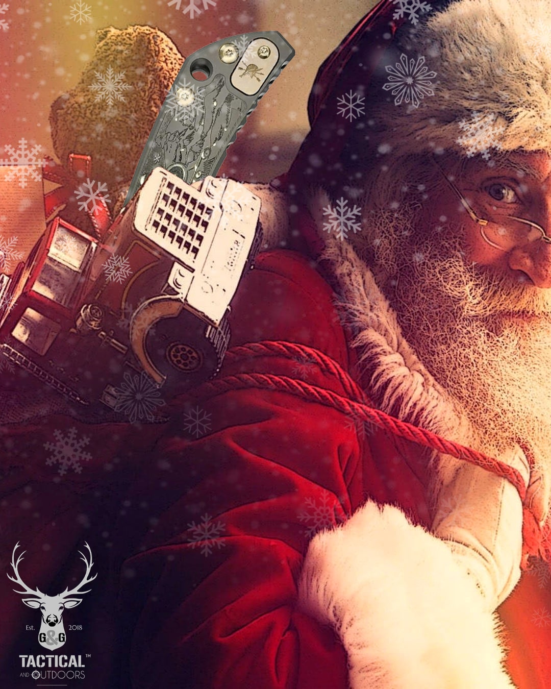 Spartan Blades Harsey Folder - Christmas Theme - Special Edition G&G Tactical and Outdoors EXCLUSIVE #28 of 31