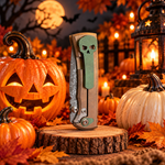 Chaves Redencion Street Integral Magnetic Titanium, Tanto Belt Finish M390 Blade, Knife HALLOWEEN PUMPKINS THEME