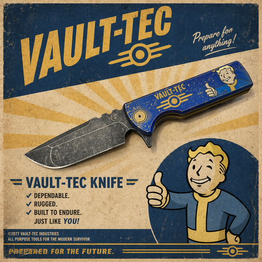 Chaves TAK Flipper Integral 2.75" M390 Knife Fallout Vault-Tec Theme 1